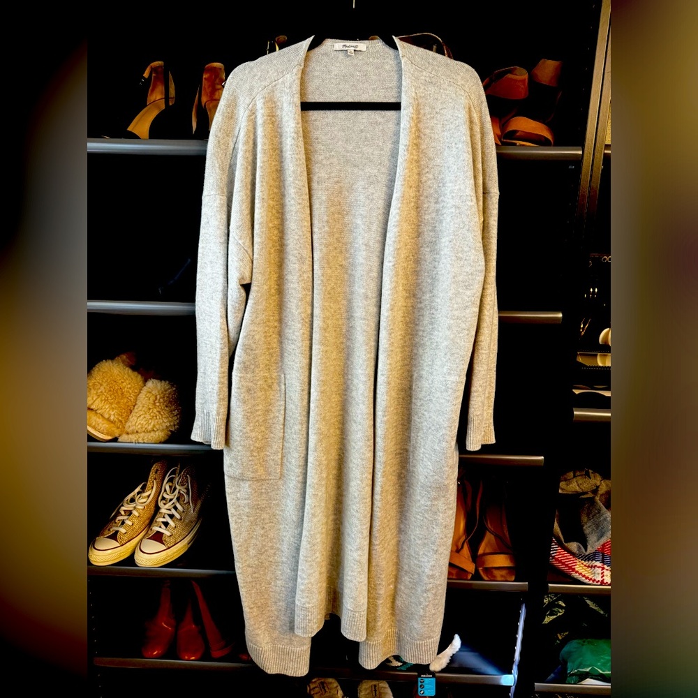 NEW Madewell Wool/Cotton Long Open Cardigan Duster